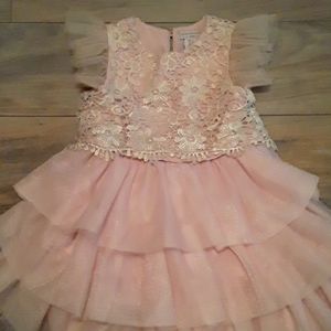 Catherine Malandring Mini Lace and Tulle Dress